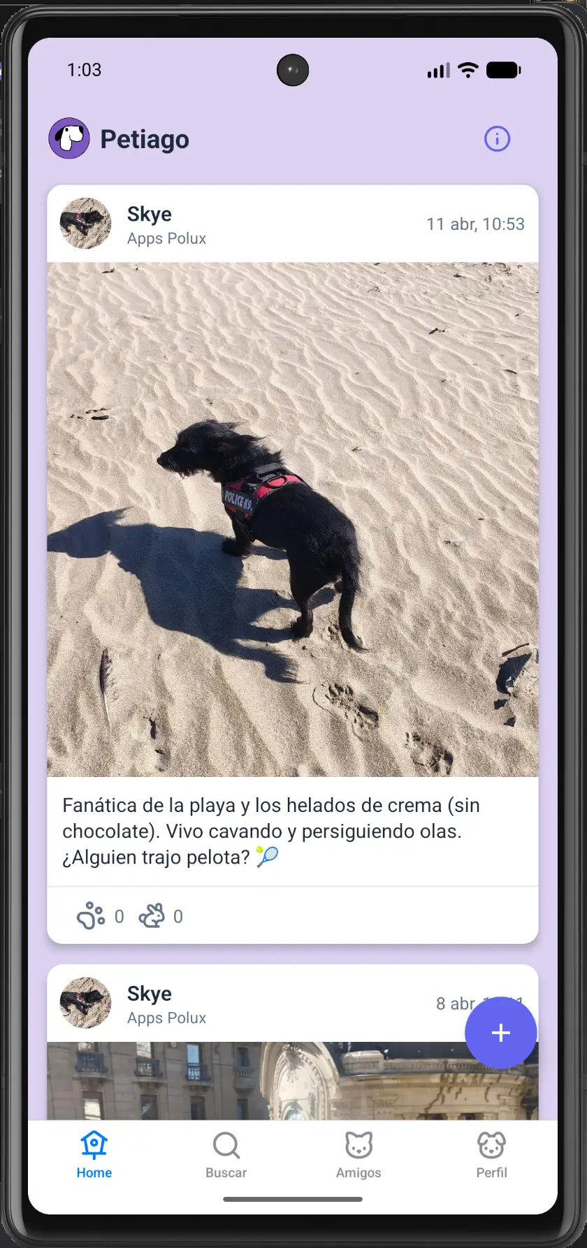 Pantalla de inicio